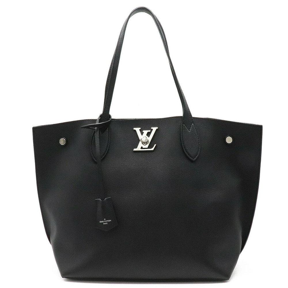 Louis VUITTON Lockme Go Tote Bag Shoulder Twist Lock Leather Noir Black